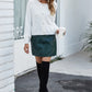 Round Neck Dropped Shoulder Fuzzy Cardigan