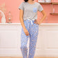 Round Neck T-Shirt and Floral Pants Lounge Set
