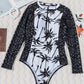 Beach Style Zip-Up One-Piece Swimsuit