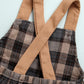 Baby Round Neck Tee and Plaid Overalls Set
