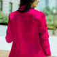Leopard Lining One-Button Lapel Collar Blazer