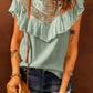 Lace Ruffled Short Sleeve T-Shirt