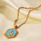 18K Gold Plated Snake Geometric Pendant Necklace