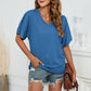 V-Neck Side Ruched Tee