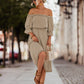 Frilled Off-Shoulder Flounce Sleeve Dress
