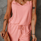 Spaghetti Strap Drawstring Waist Crisscross Romper