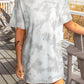 Tie-Dye Round Neck Short Sleeve Tunic Tee
