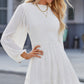 Smocked Tied Balloon Sleeve Mini Dress