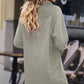 Button Front Curved Hem Raglan Sleeve Shirt Dress