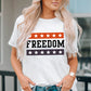FREEDOM Graphic Cuffed Sleeve Tee