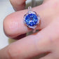 2 Carat Cobalt Blue Moissanite 925 Sterling Silver Ring