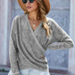V Neck Wrap Front Knitted Top