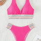 Contrast Textured High Cut Swim Set