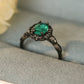 925 Sterling Silver Natural Paraiba Blue Zircon 4-Prong Ring