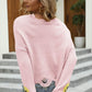 Smiley Face Distressed Round Neck Sweater