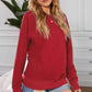 Round Neck Raglan Sleeve Exposed Seam Sweatshirt