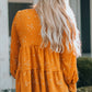 Floral Puff Sleeve Round Neck Babydoll Top