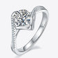 1 Carat Moissanite 925 Sterling Silver Twisted Ring