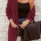 Fuzzy Popcorn Knit Open Front Longline Cardigan