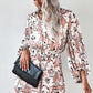 Floral Balloon Sleeve Ruffle Hem Dress