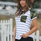 Striped Pocketed Patch T-Shirt