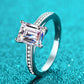 925 Sterling Silver Side Stone Moissanite Ring
