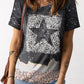 Mixed Print Round Neck Short Sleeve T-Shirt