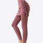 Drawstring Ruched Faux Layered Yoga Leggings