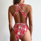Halter Neck Deep V Tied One-Piece Swimsuit
