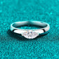 Moissanite Rhodium-Plated Ring