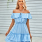 Ruffled Off-Shoulder Tied Dress