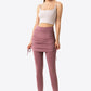 Drawstring Ruched Faux Layered Yoga Leggings