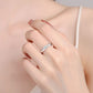 Moissanite Rhodium-Plated Ring