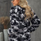 Camouflage Half Zip Fuzzy Hoodie