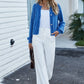 Round Neck Dropped Shoulder Fuzzy Cardigan