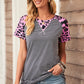 Striped Leopard Raglan Sleeve Tee