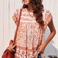 Floral Flutter Sleeve Sleeveless Blouse