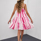 Tie-Dye Frill Trim Spaghetti Strap Dress