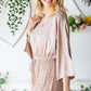 Sequin Drawstring Waist Dolman Sleeve Romper