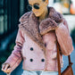 Plush Lining Suede Double-Breasted Jacket
