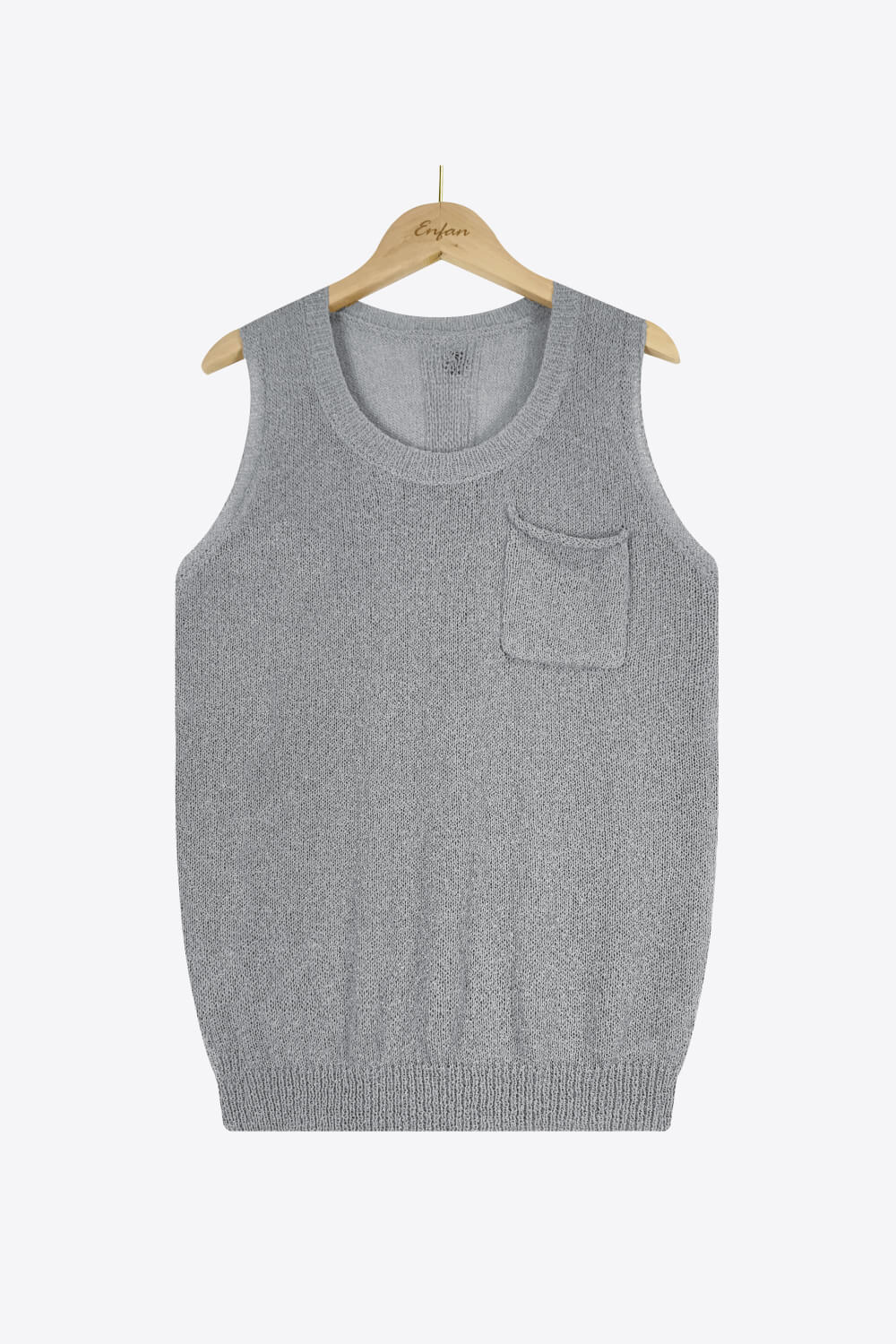 Buttoned Pocket Knit Tank