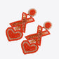 Random 2-Pair Heart and X-Shape Bead Dangle Earrings