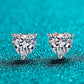 2 Carat Moissanite Heart-Shaped Stud Earrings