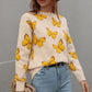 Butterfly Dropped Shoulder Crewneck Sweater