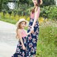 Girls Striped Floral Sleeveless Dress