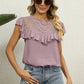 Spliced Lace Ruffled Blouse