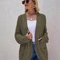 Cable-Knit Curved Hem Open Front Cardigan