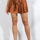 Smocked Tie-Front High-Rise Shorts