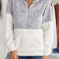 Plus Size Half Zipper Fleece Sweatshirt with Pocket