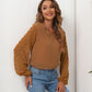 Swiss Dot Balloon Sleeve Blouse